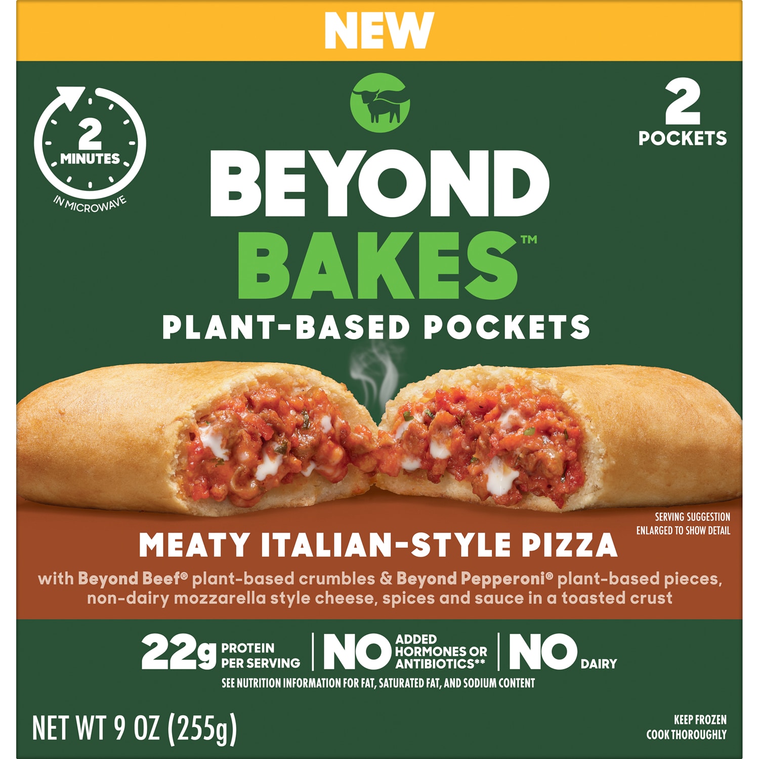 Beyond Bakes Pockets, Plant-Based Meaty Italian-Style Pizza