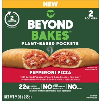 Beyond Bakes Pockets, Plant-Based Pepperoni Pizza