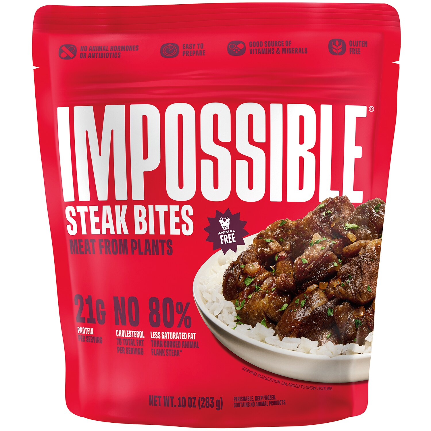 Impossible Steak Bites Meat from Plants, Fully Cooked, Frozen