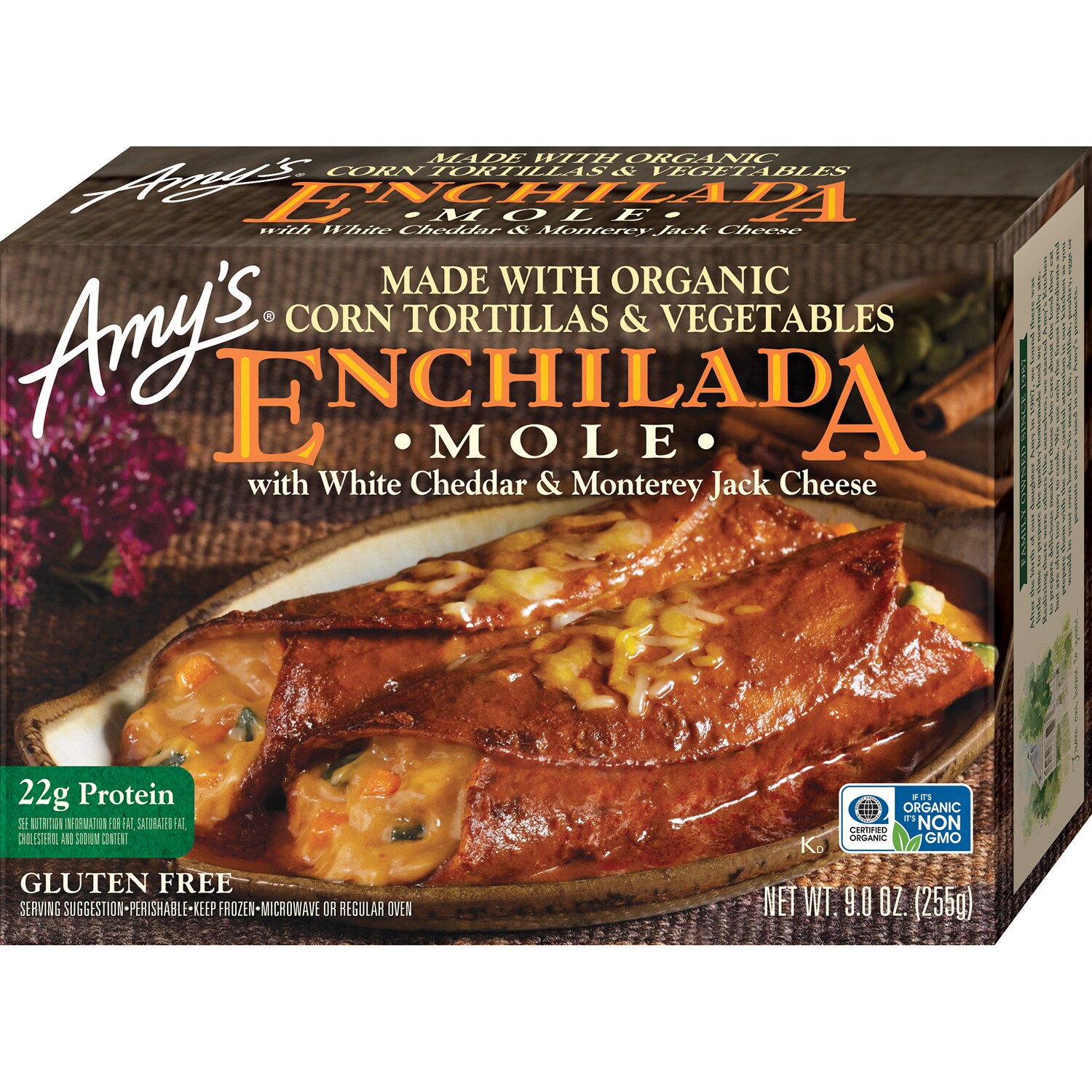 Amy's Gluten Free Enchilada Mole with White Cheddar & Monterey Jack Cheese, Frozen