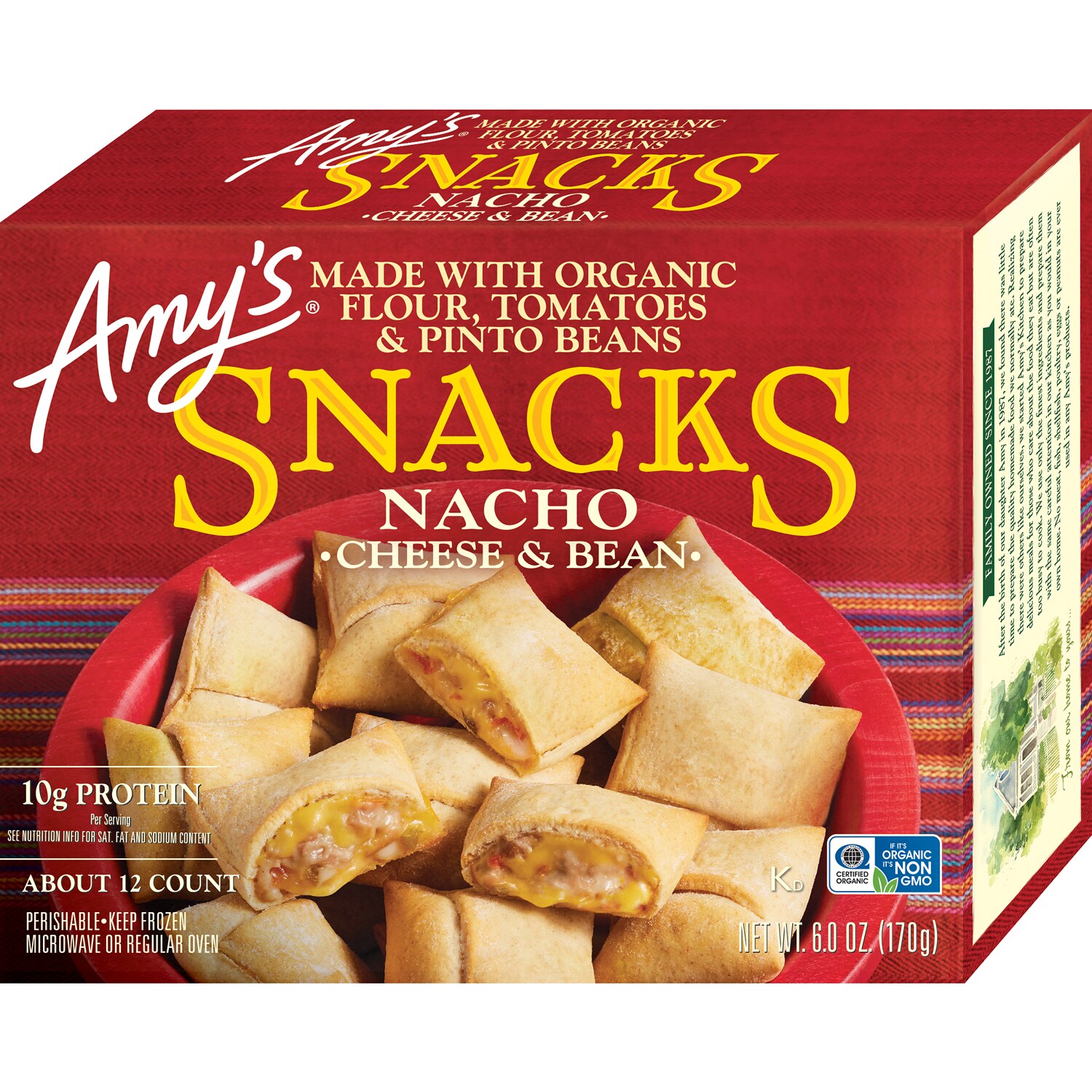 Amy's Snacks Nacho Cheese & Bean, Frozen