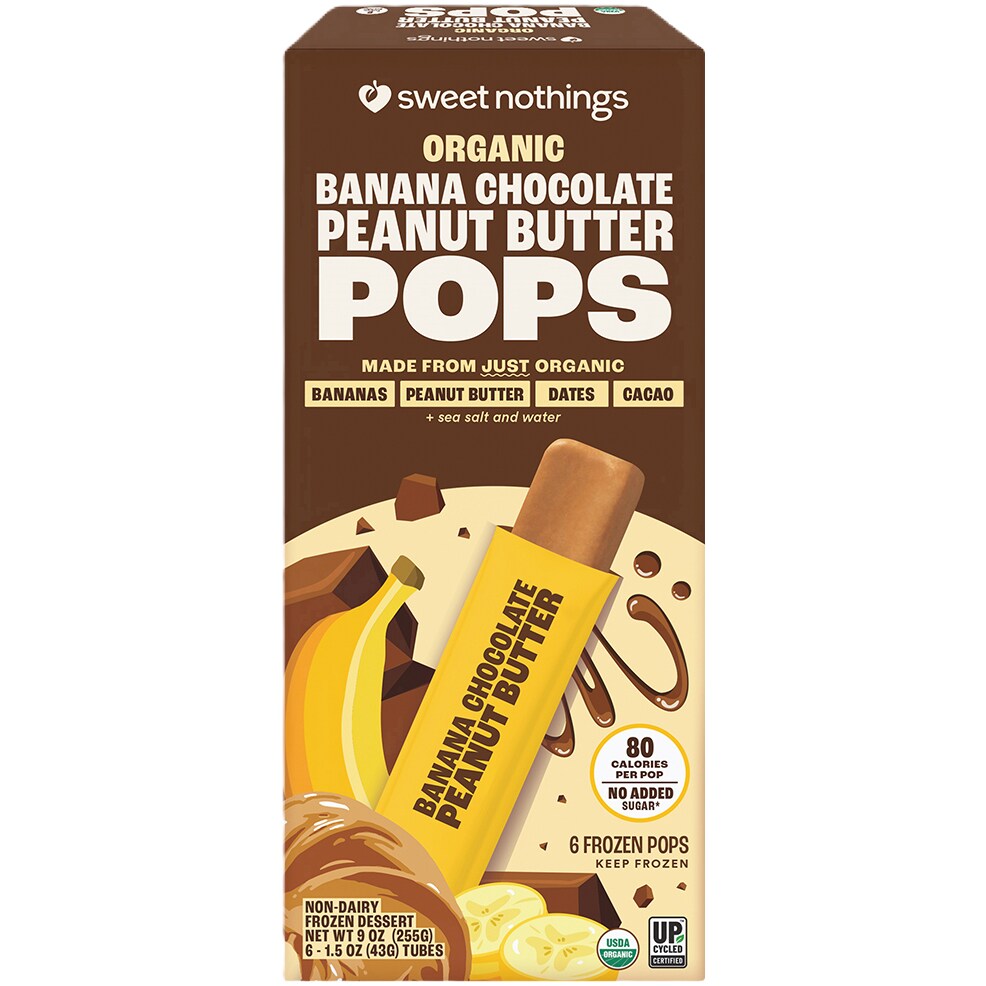 Sweet Nothings Organic Dessert Pops, Banana Chocolate Peanut Butter