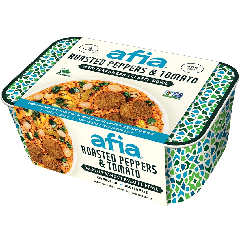 Afia's Mediterranean Falafel Bowl, Roasted Peppers & Tomato