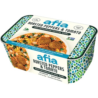 Afia's Mediterranean Falafel Bowl, Roasted Peppers & Tomato