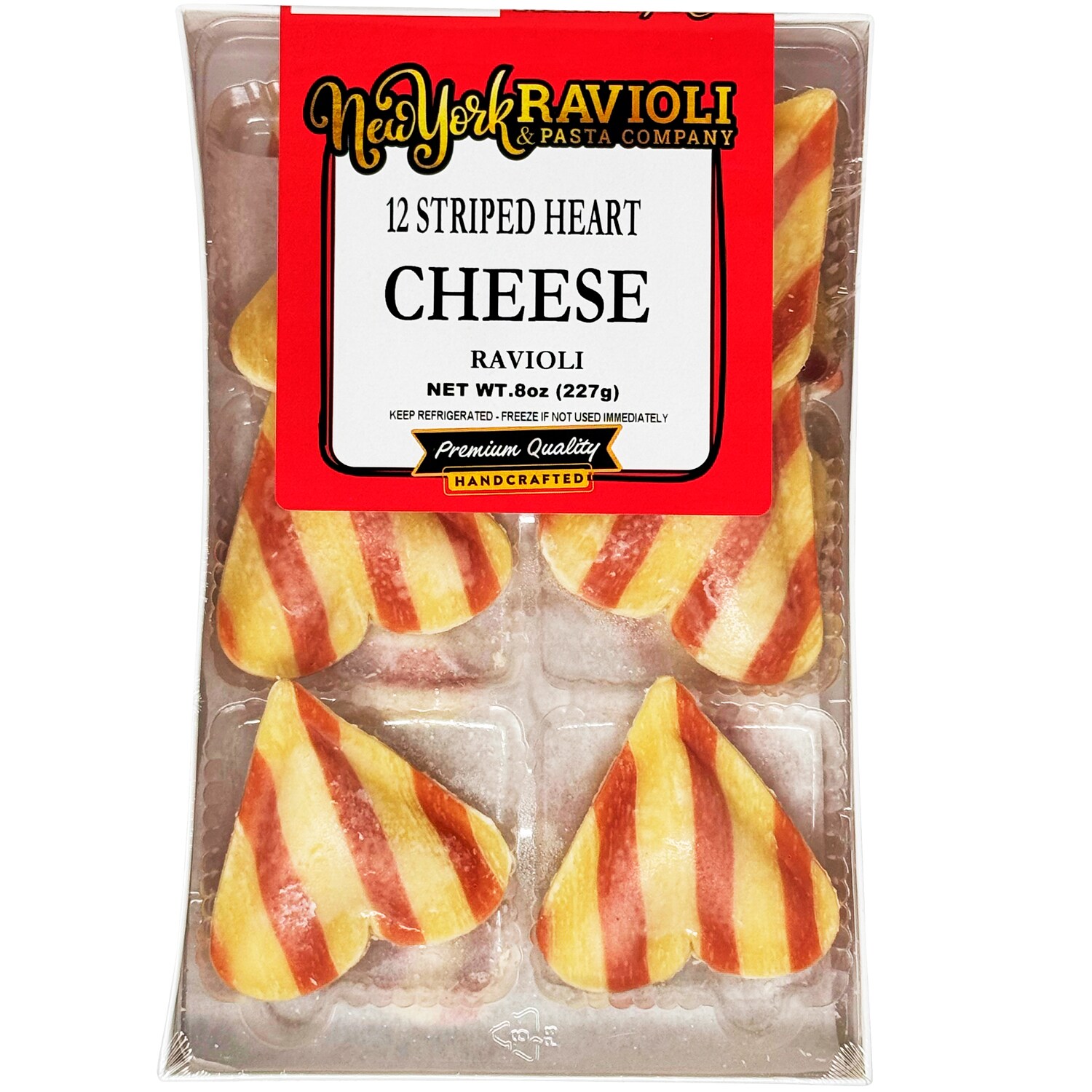 New York Ravioli Striped Heart, Cheese Ravioli