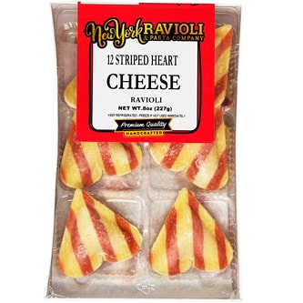 New York Ravioli Striped Heart, Cheese Ravioli