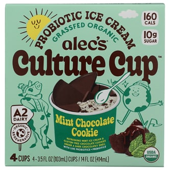 Alec's Culture Cup Organic Probiotic Ice Cream, Mint Chocolate Cookie