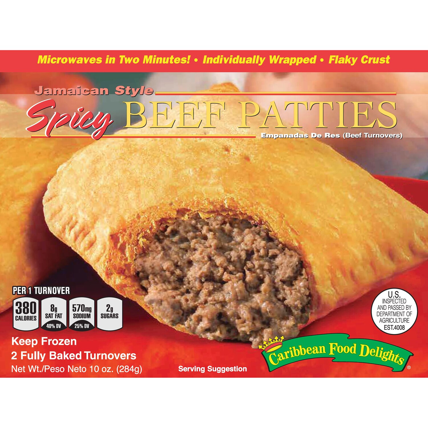 Caribbean Food Delights Jamaican Style Beef Patties, Spicy