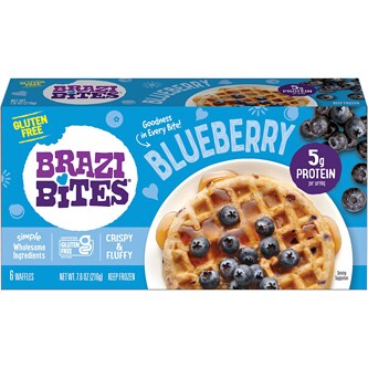 Brazi Bites Gluten Free Waffles, Blueberry, Frozen