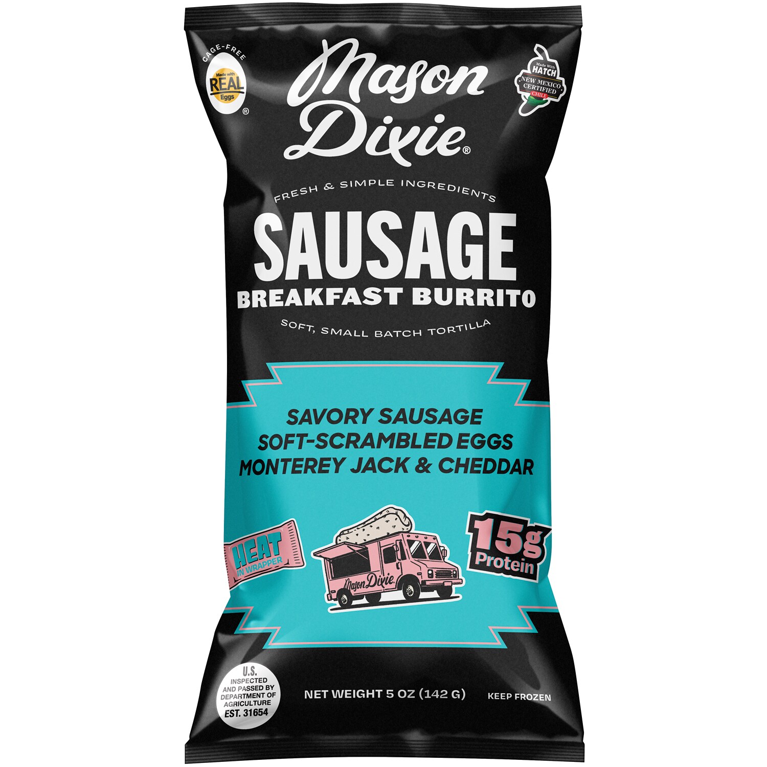 Mason Dixie Breakfast Burrito, Sausage 