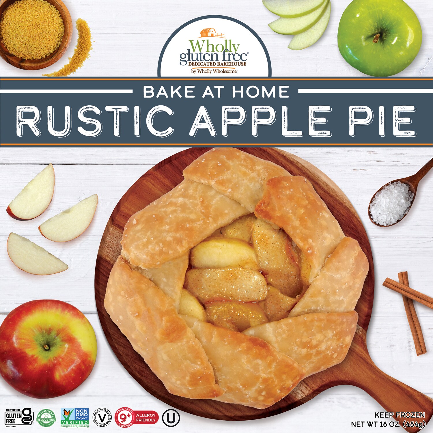 Wholly Wholesome Rustic Apple Pie, Frozen