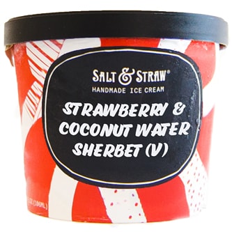 Salt & Straw Ice Cream, Strawberry & Coconut Water Sherbet