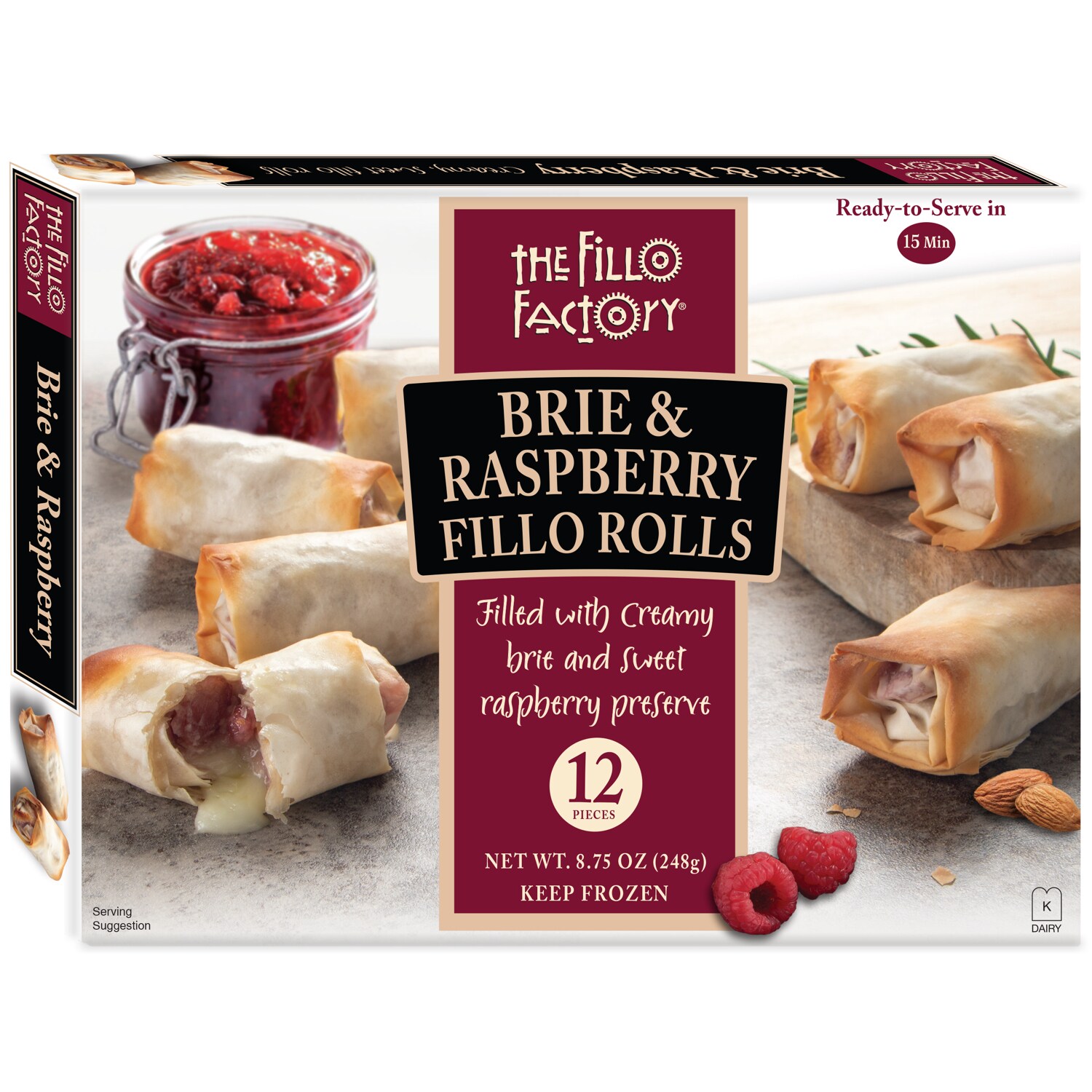 The Fillo Factory Fillo Rolls, Brie & Raspberry