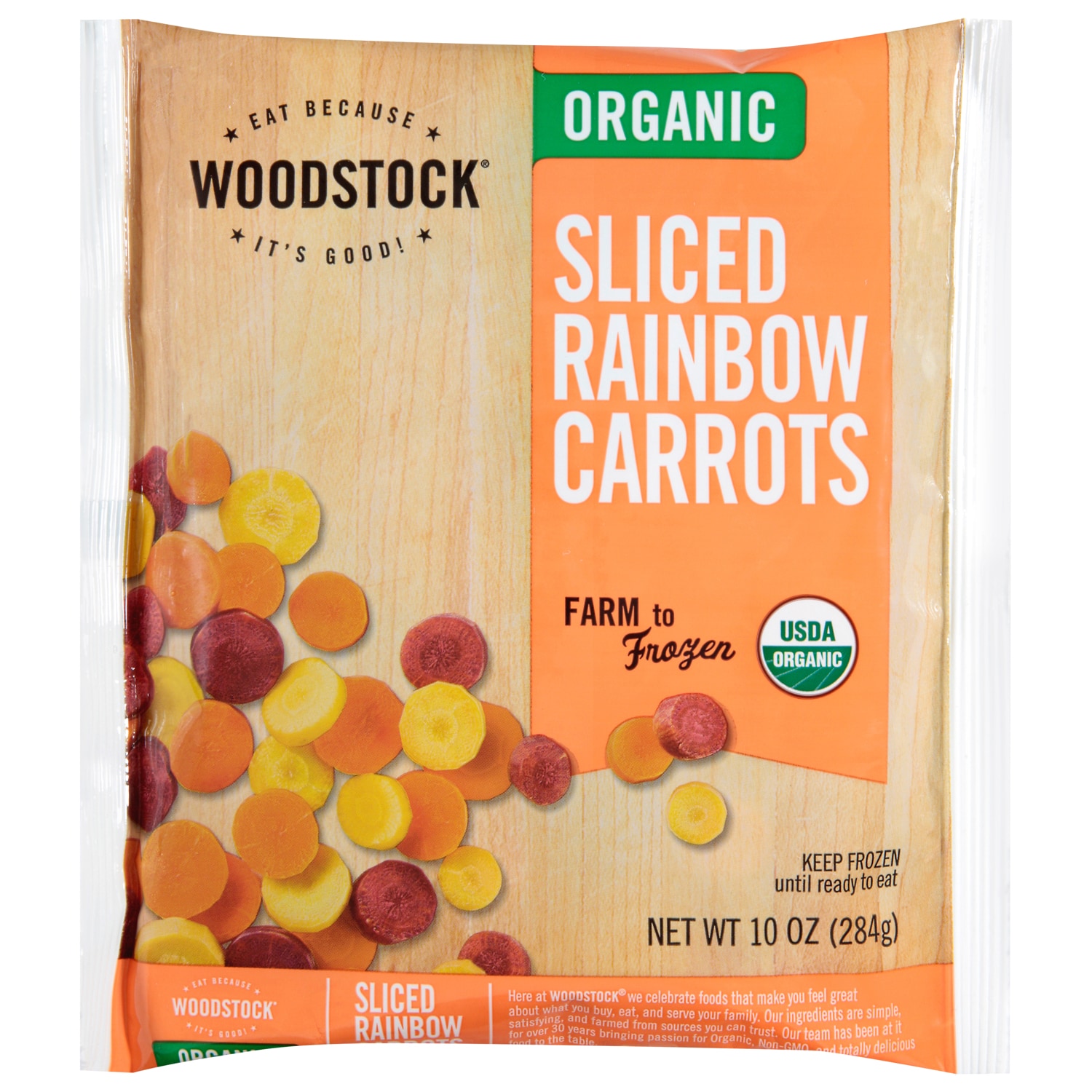Woodstock Organic Sliced Rainbow Carrots