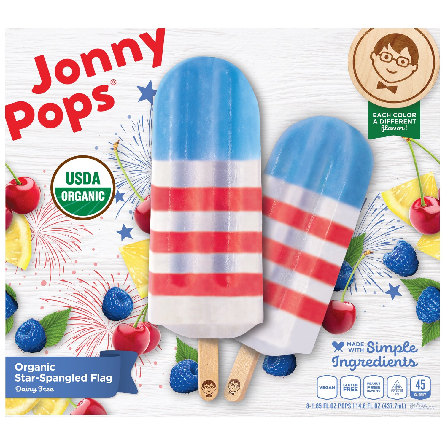 Jonnypops Organic Ice Pops, Star-Spangled Flag