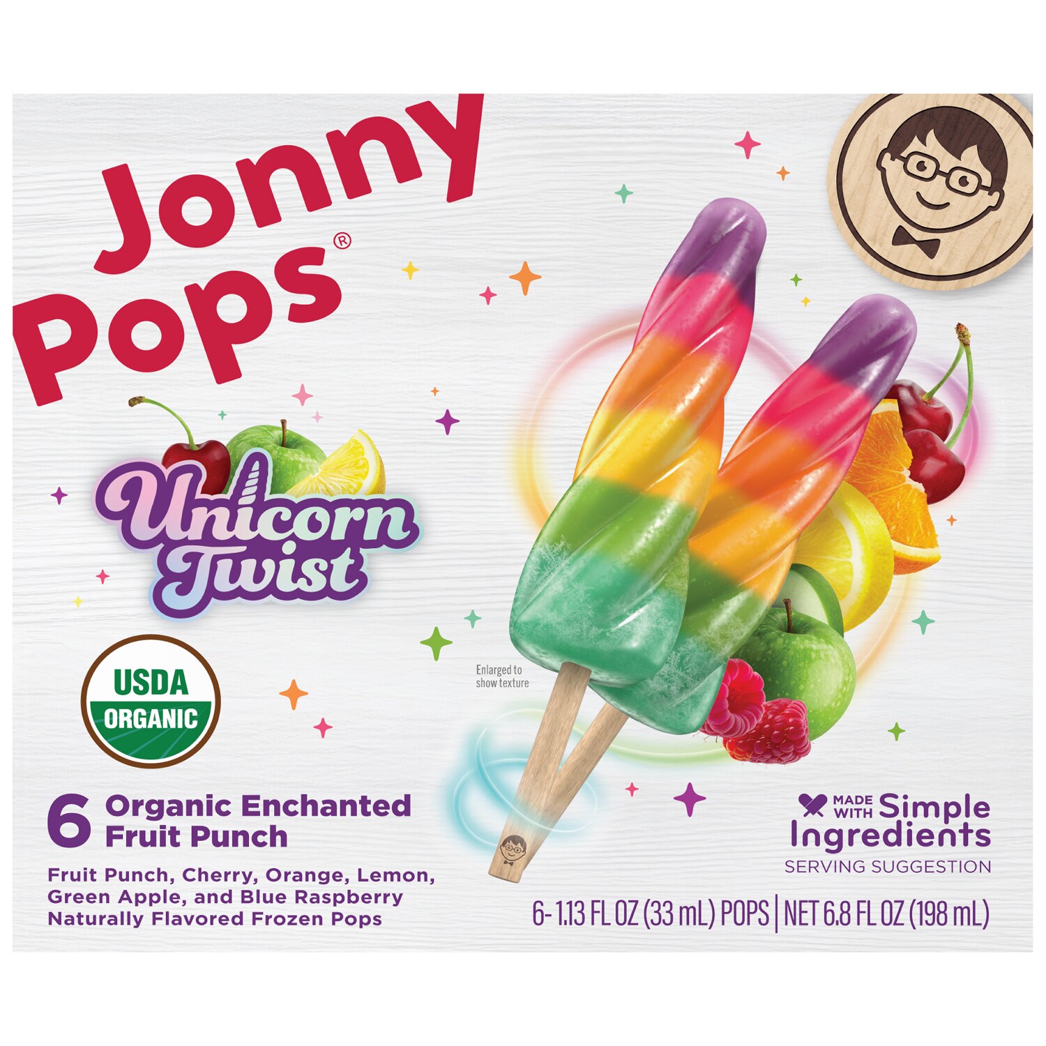 Jonnypops Organic Ice Pops, Unicorn Twist