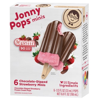 Jonnypops Ice Pops Minis, Chocolate-Dipped Strawberry