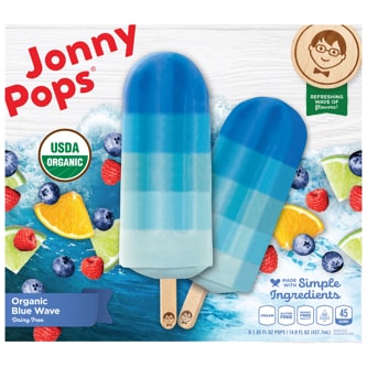 JonnyPops Organic Frozen Pops, Blue Wave