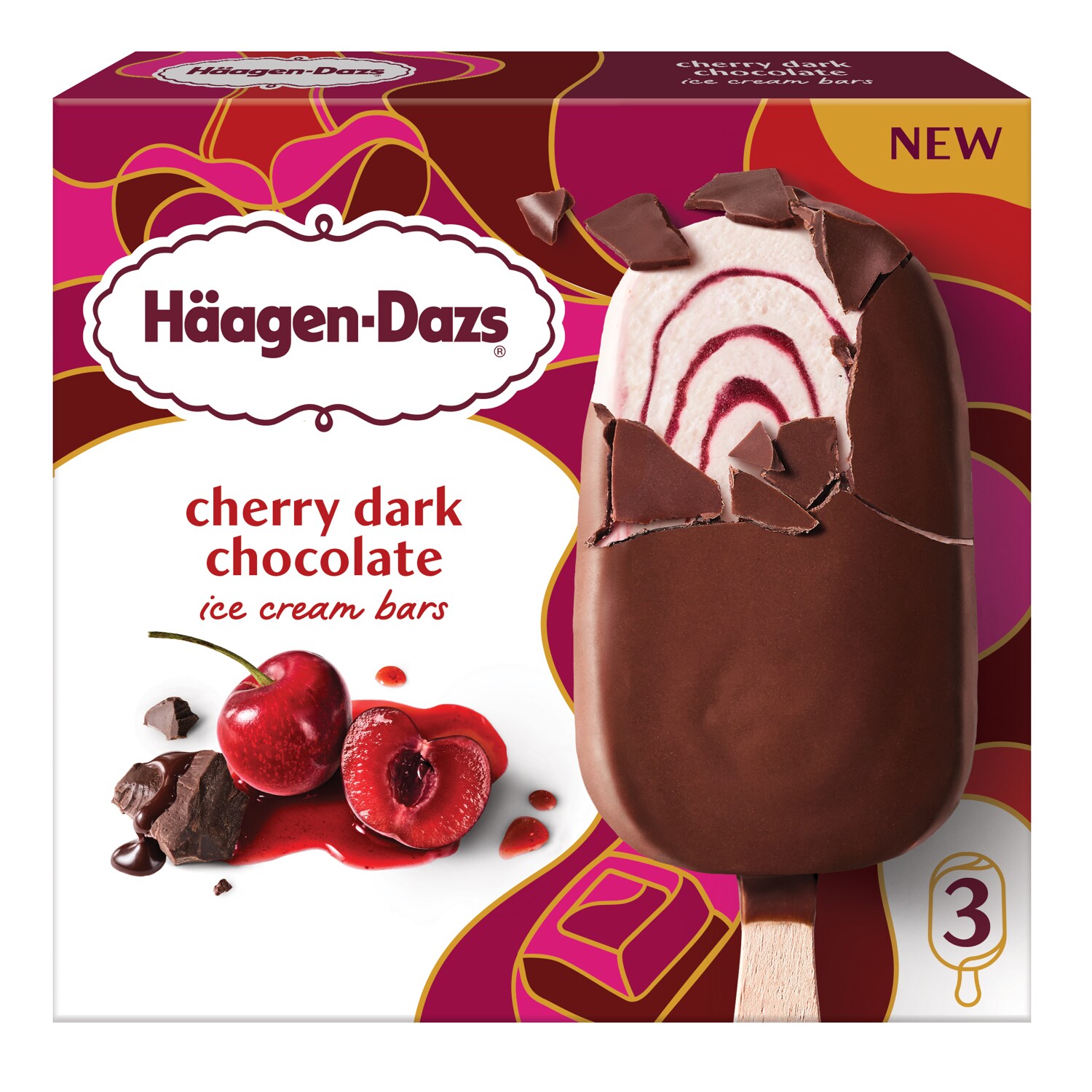 Haagen-Dazs Ice Cream Bars, Cherry Dark Chocolate