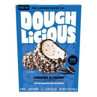 Doughlicious Cookie Dough & Non-Dairy Gelato Bites, Cookies & Cream