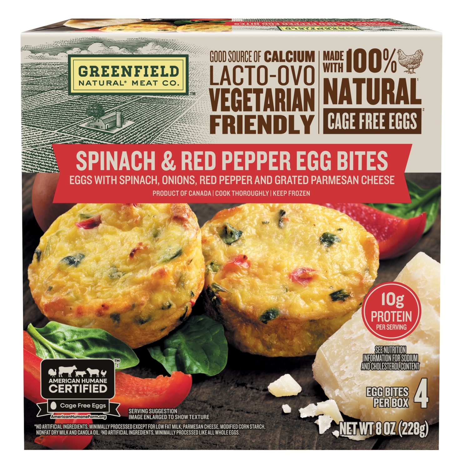 Greenfield Natural Meat Co Egg Bites, Spinach & Red Pepper
