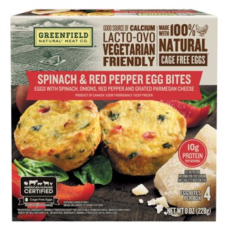 Greenfield Natural Meat Co Egg Bites, Spinach & Red Pepper