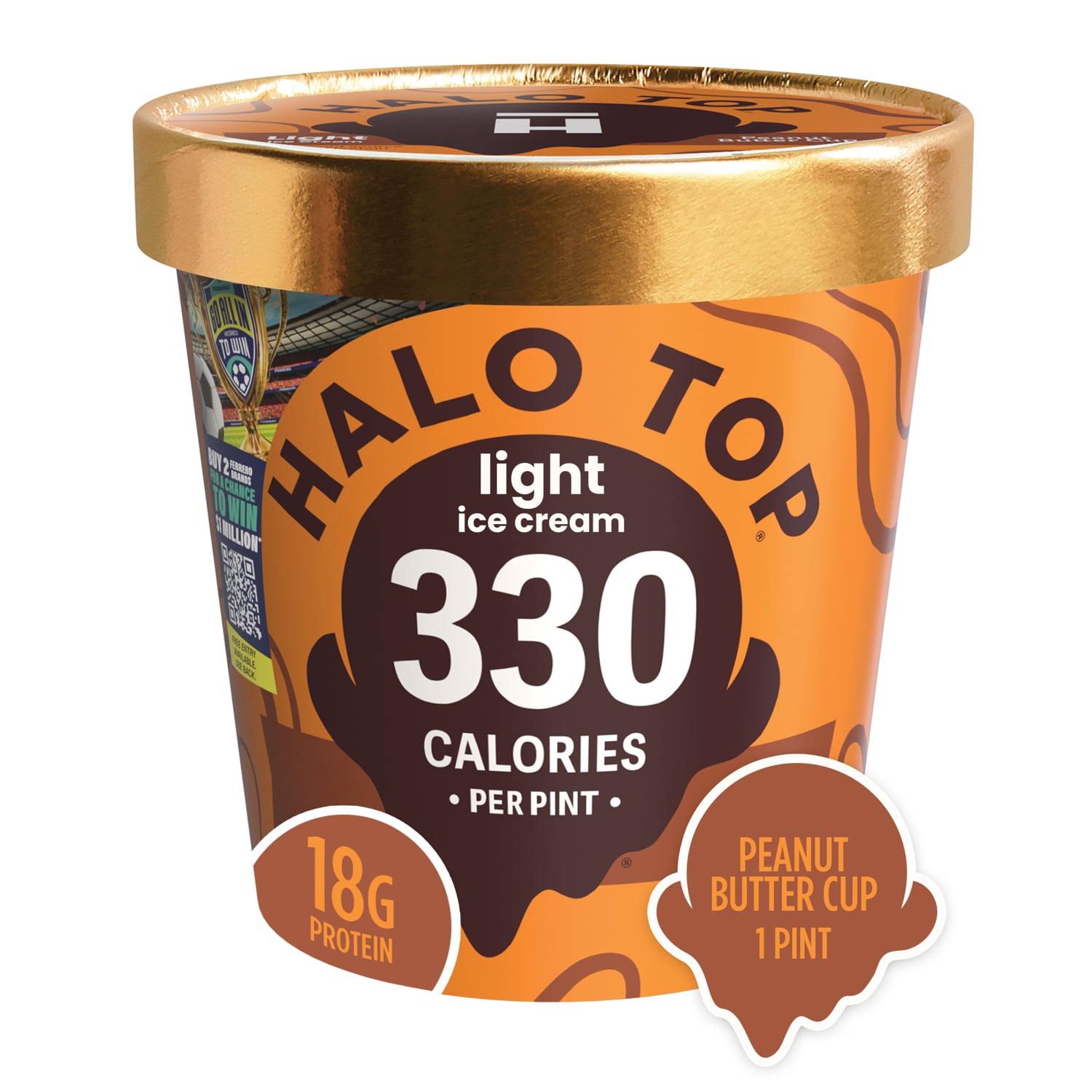 Halo Top Light Ice Cream, Peanut Butter Cup