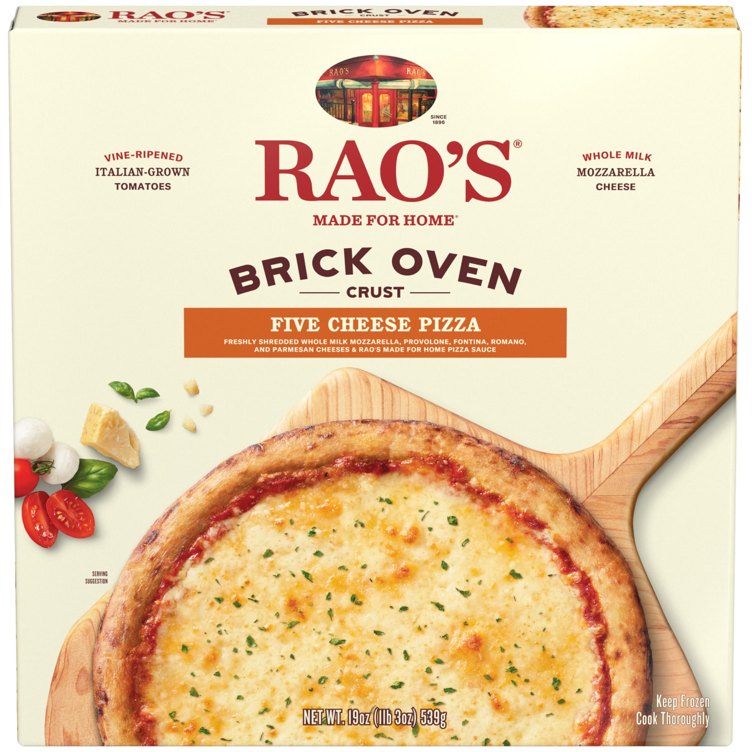 Rao's Brick Oven Crust Pizza, Five Cheese, Frozen