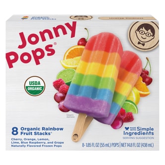 JonnyPops Organic Water Pop, Rainbow