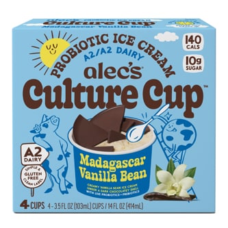 Alec's Culture Cup Organic Probiotic Ice Cream, Madagascar Vanilla Bean