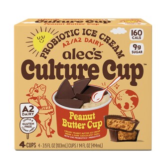Alec's Culture Cup Probiotic Ice Cream, Peanut Butter Cup