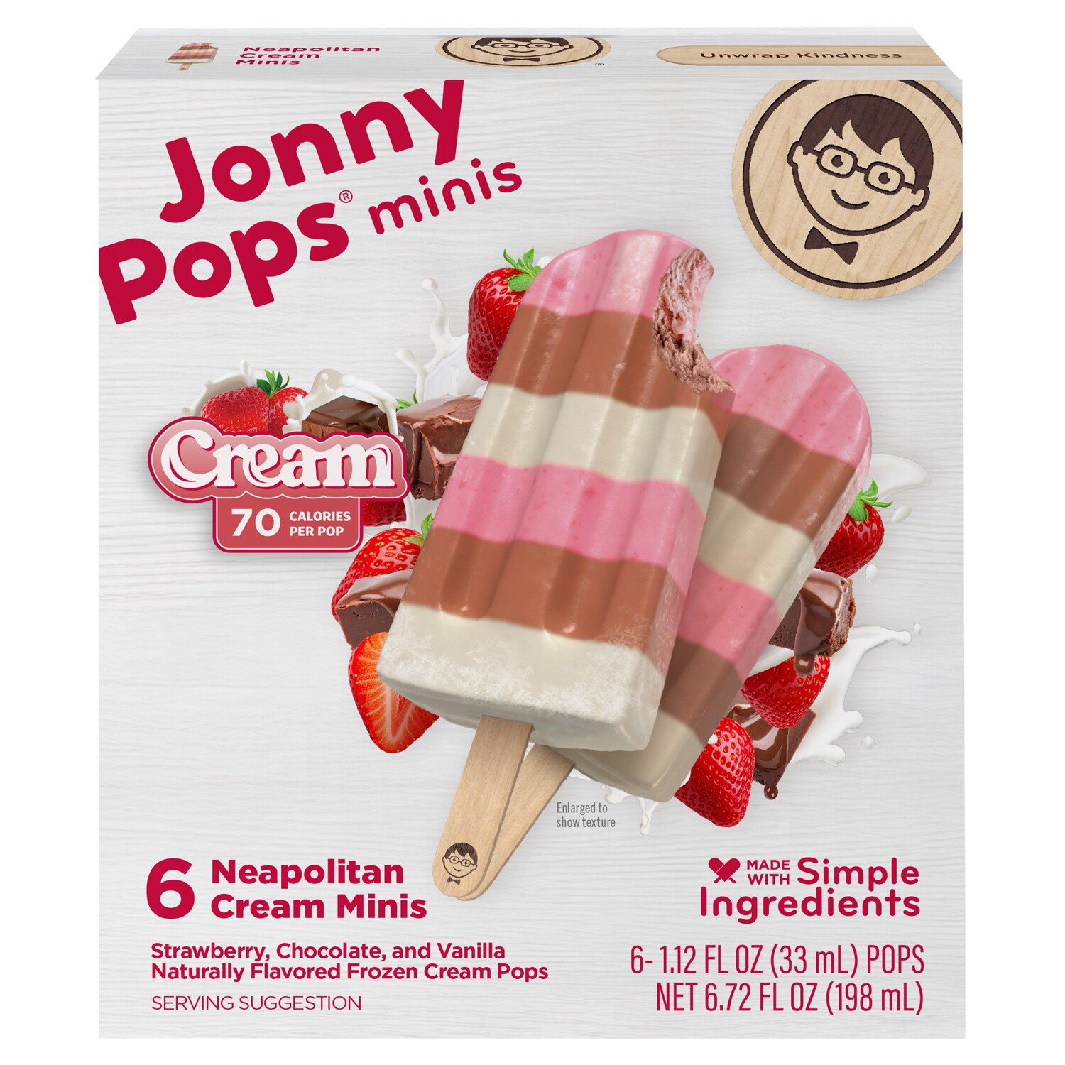 JonnyPops Cream Minis, Neapolitan