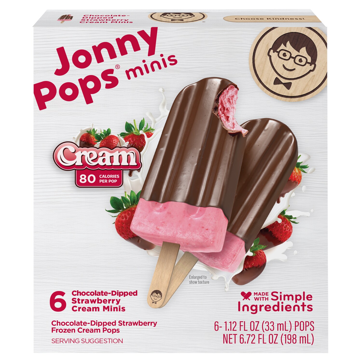 JonnyPops Cream Minis, Chocolate-Dipped Strawberry
