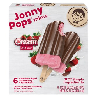 JonnyPops Cream Minis, Chocolate-Dipped Strawberry