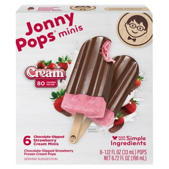 JonnyPops Cream Minis, Chocolate-Dipped Strawberry