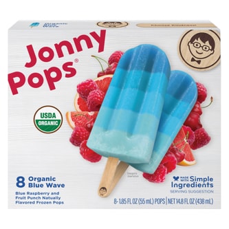 JonnyPops Organic Frozen Pops, Blue Wave