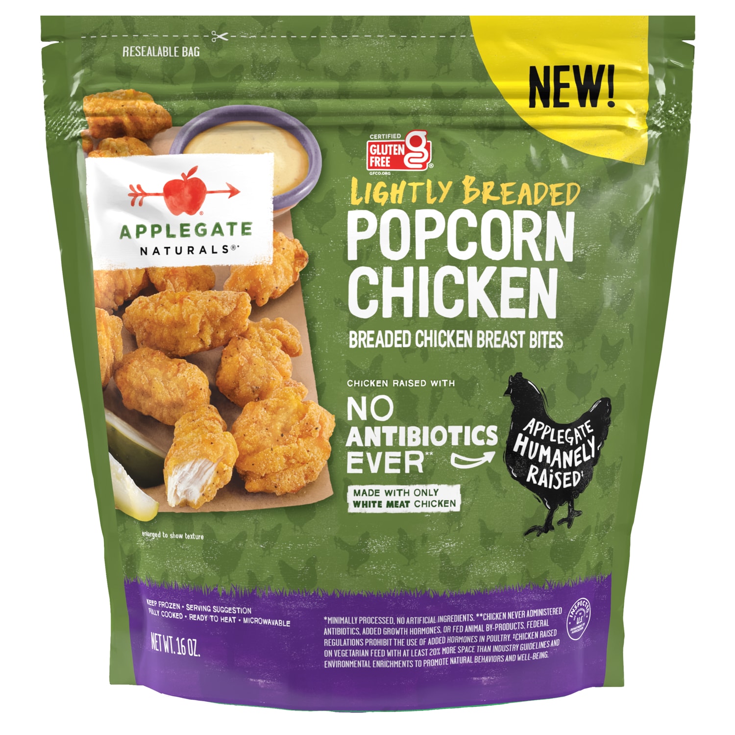 Applegate Naturals Lightly Breaded Popcorn Chicken Breast Bites