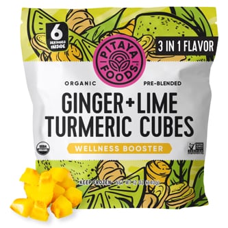 Pitaya Foods Organic Wellness Booster, Ginger+Lime+Turmeric Cubes