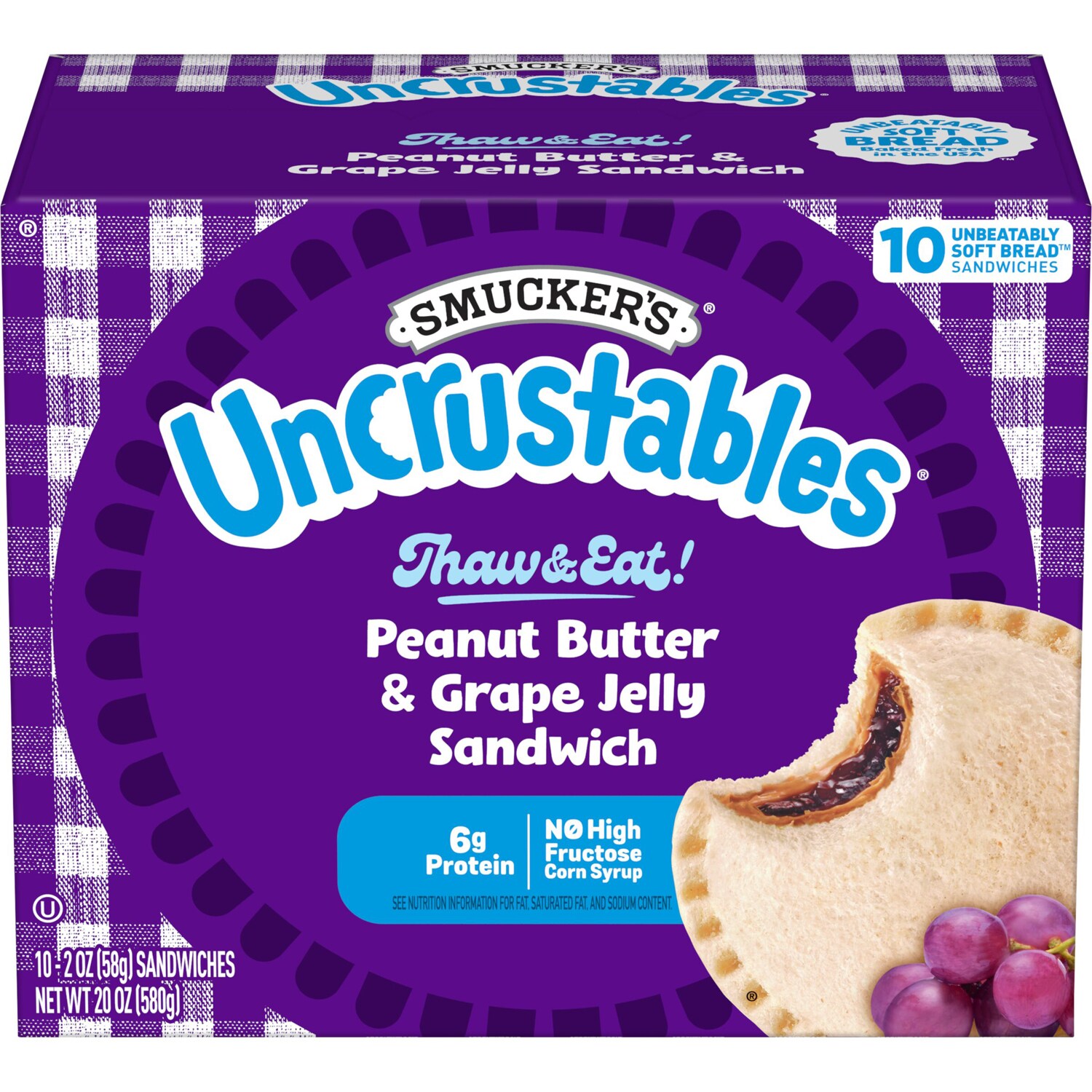 Smucker's Uncrustable Sandwich Peanut Butter & Grape Jelly