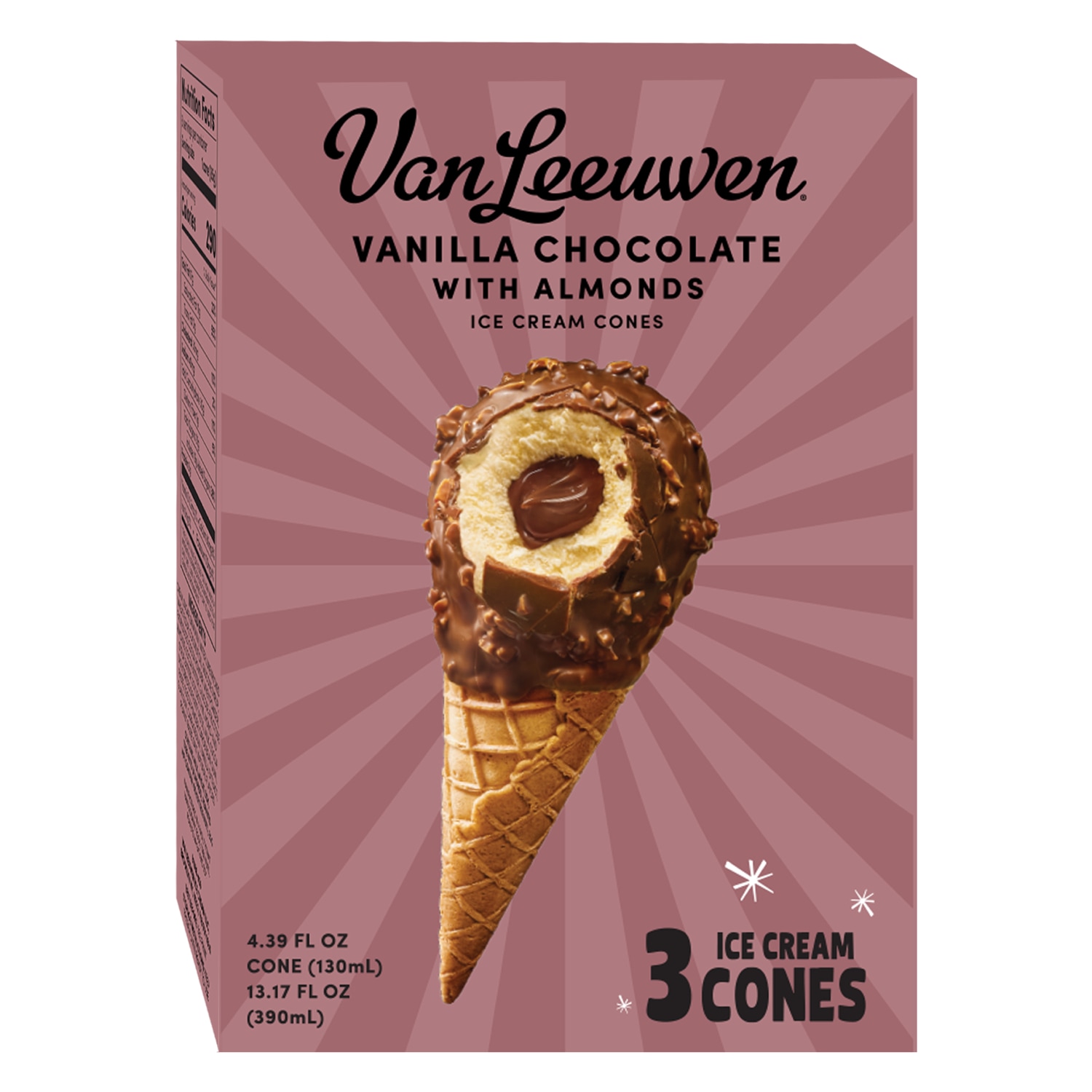 Van Leeuwen Ice Cream Cones, Vanilla Chocolate with Almonds