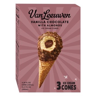 Van Leeuwen Ice Cream Cones, Vanilla Chocolate with Almonds