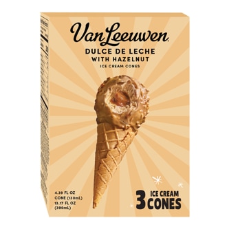 Van Leeuwen Ice Cream Cones, Dulce De Leche with Hazelnut