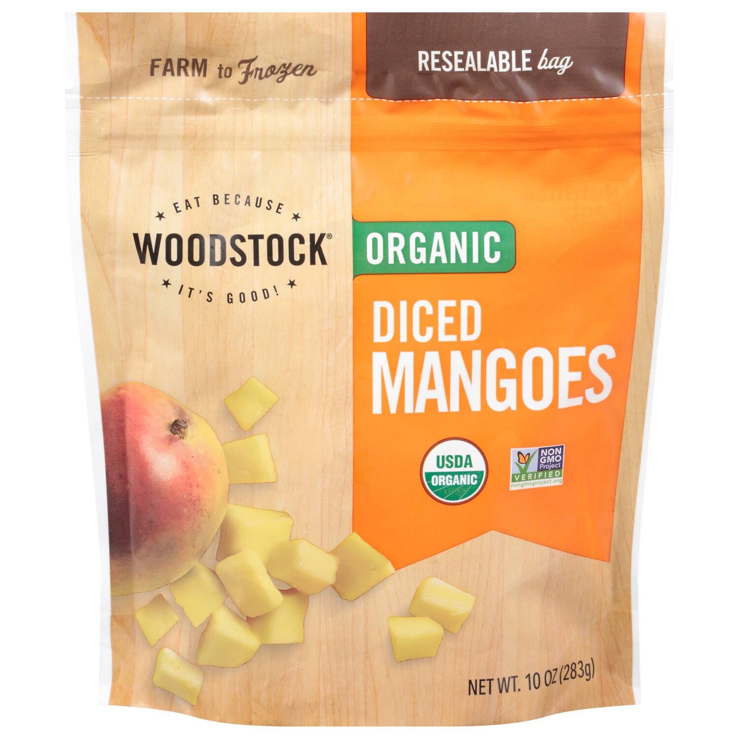 Woodstock Organic Frozen Fruit, Diced Mangoes