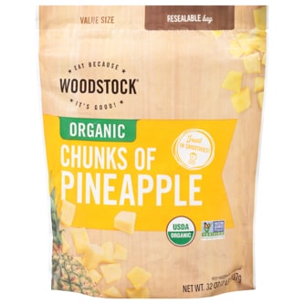 Woodstock Organic Frozen Fruit, Chunks of Pineapple
