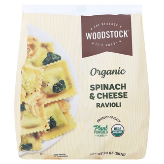 Woodstock Organic Spinach & Cheese Ravioli, Frozen