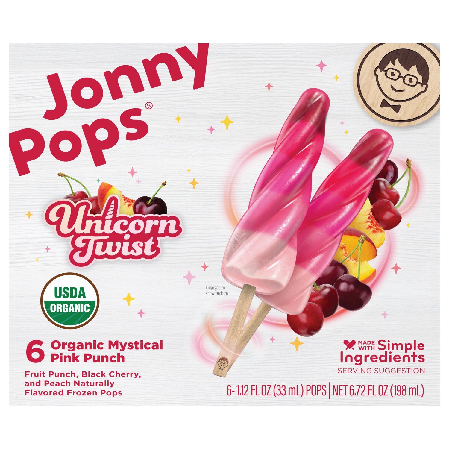 Jonnypops Organic Ice Pops Unicorn Twist Mystical Pink Punch