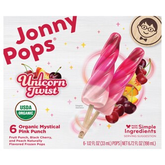 Jonnypops Organic Ice Pops Unicorn Twist Mystical Pink Punch