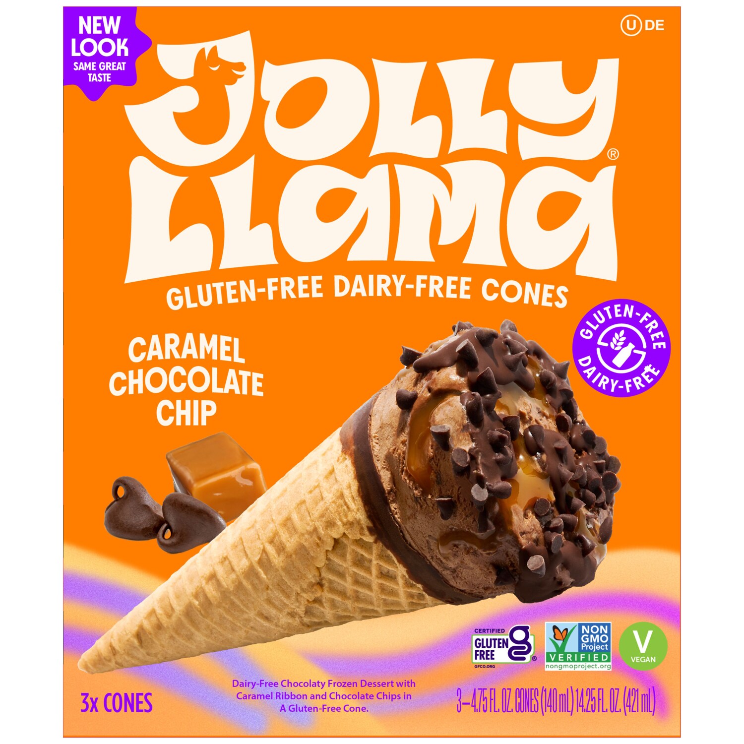 Jolly Llama Cones, Caramel Chocolate Chips