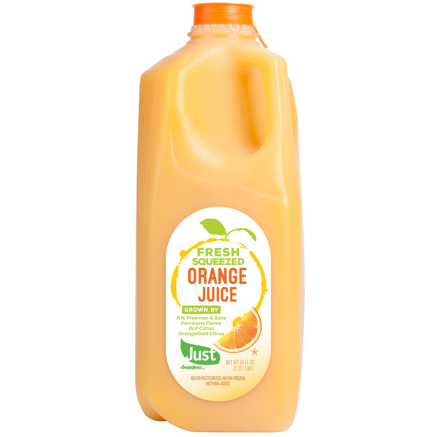 Just FreshDirect Fresh-Squeezed Orange Juice, Plastic Bottle