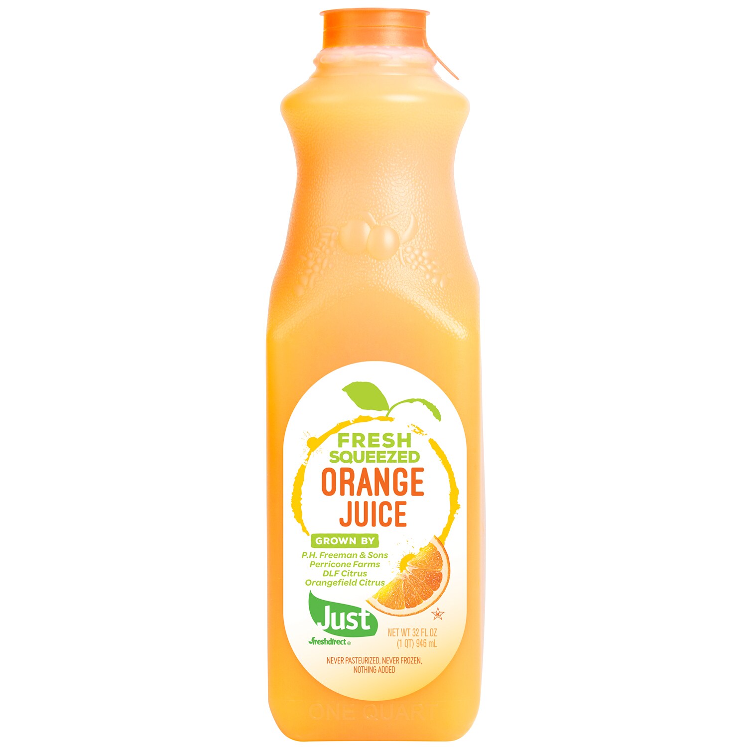 Just FreshDirect Fresh-Squeezed Orange Juice, Plastic Bottle